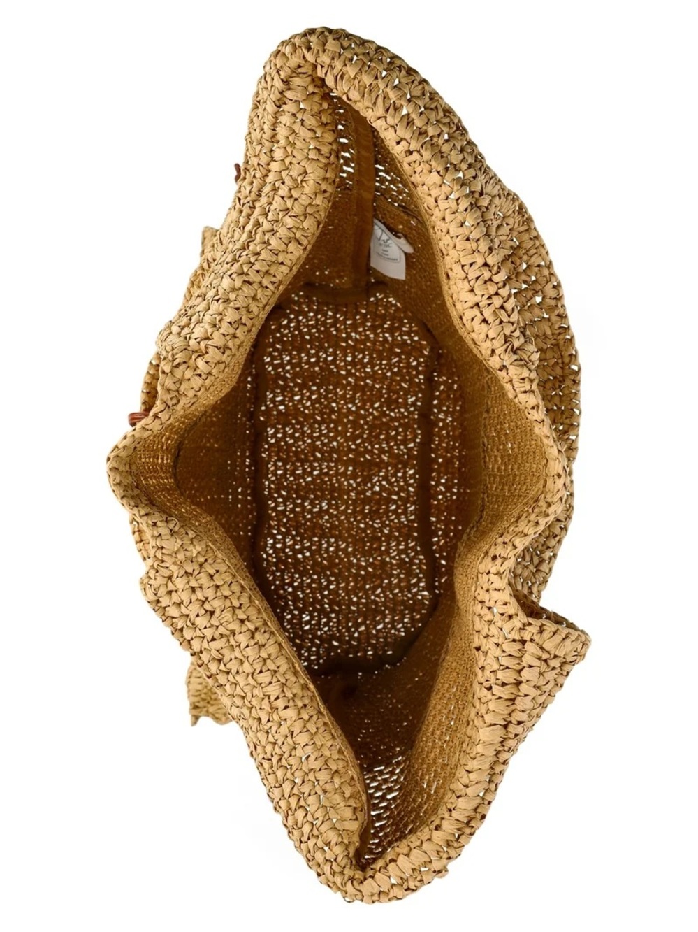 Time and Tru Women's Straw Tulip Tote Bag NWT - Picture 4 of 4